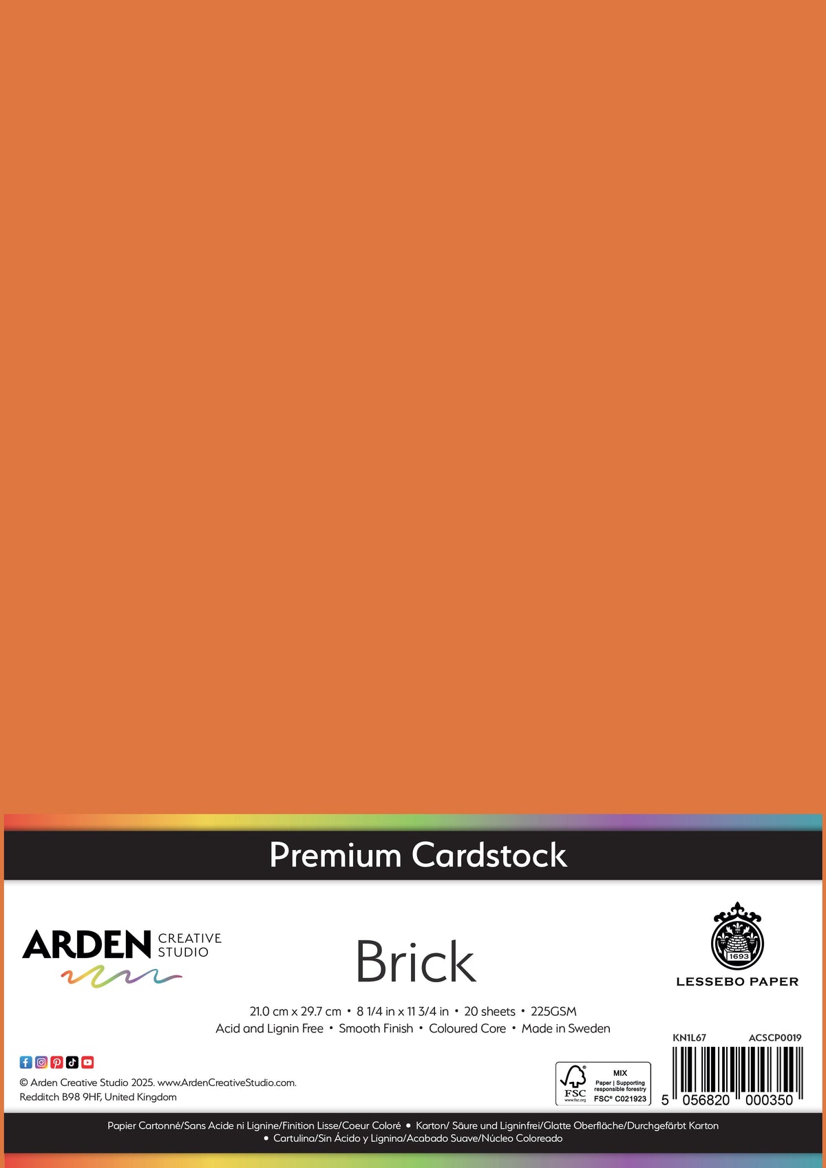 Arden Creative Studio - Premium Cardstock A4 - Brick