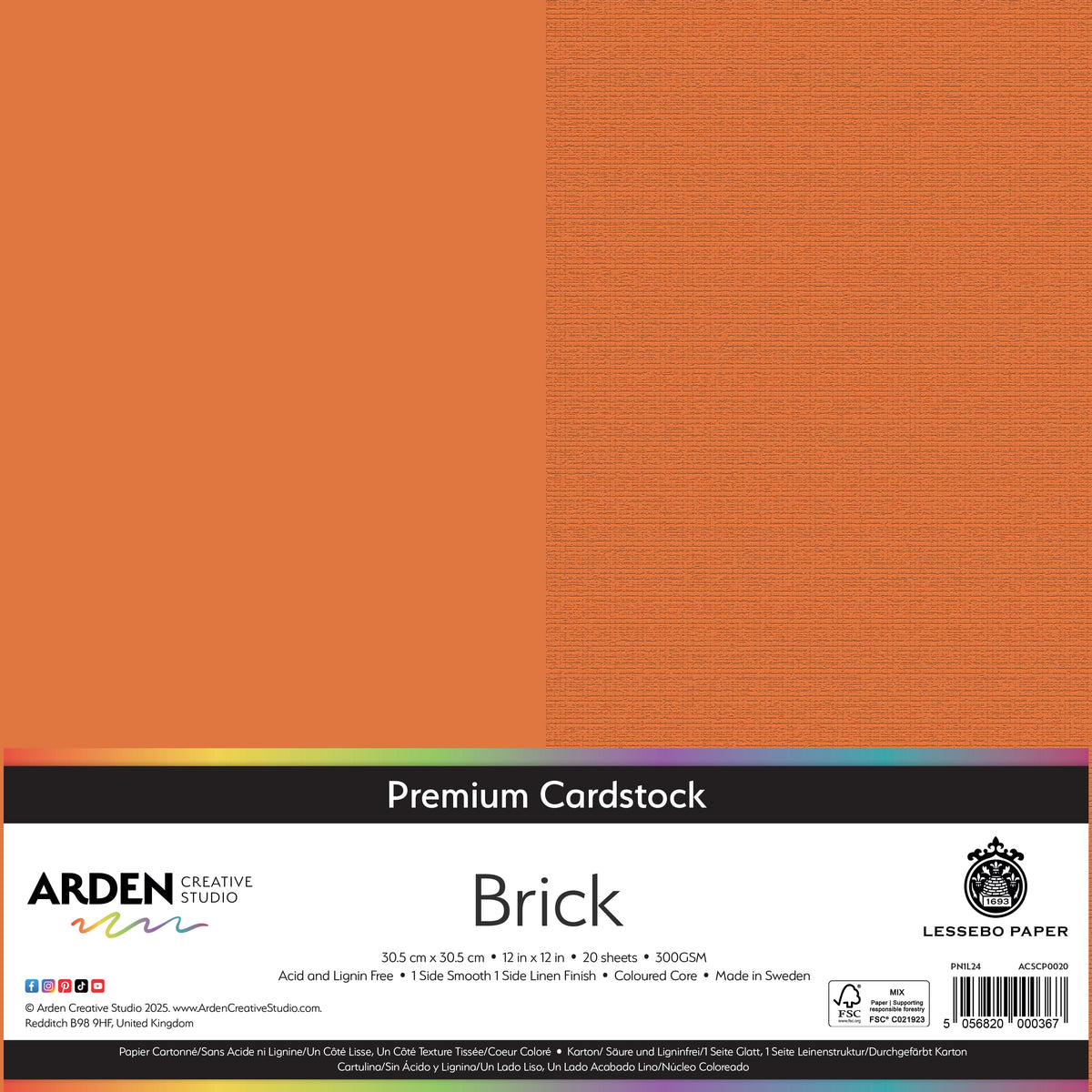 Arden Creative Studio - Premium Cardstock 12x12 - Brick