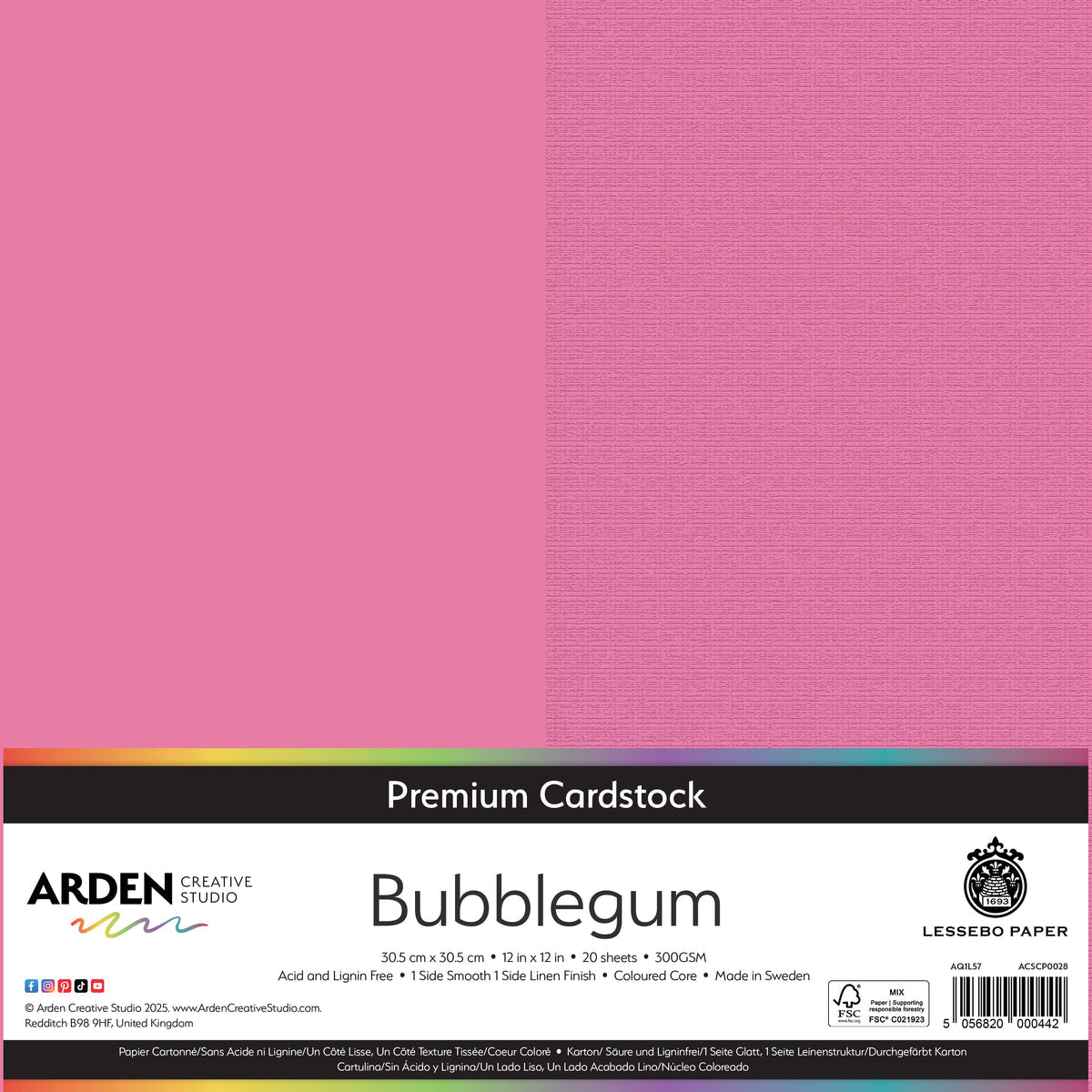 Arden Creative Studio - Premium Cardstock 12x12 - Bubblegum