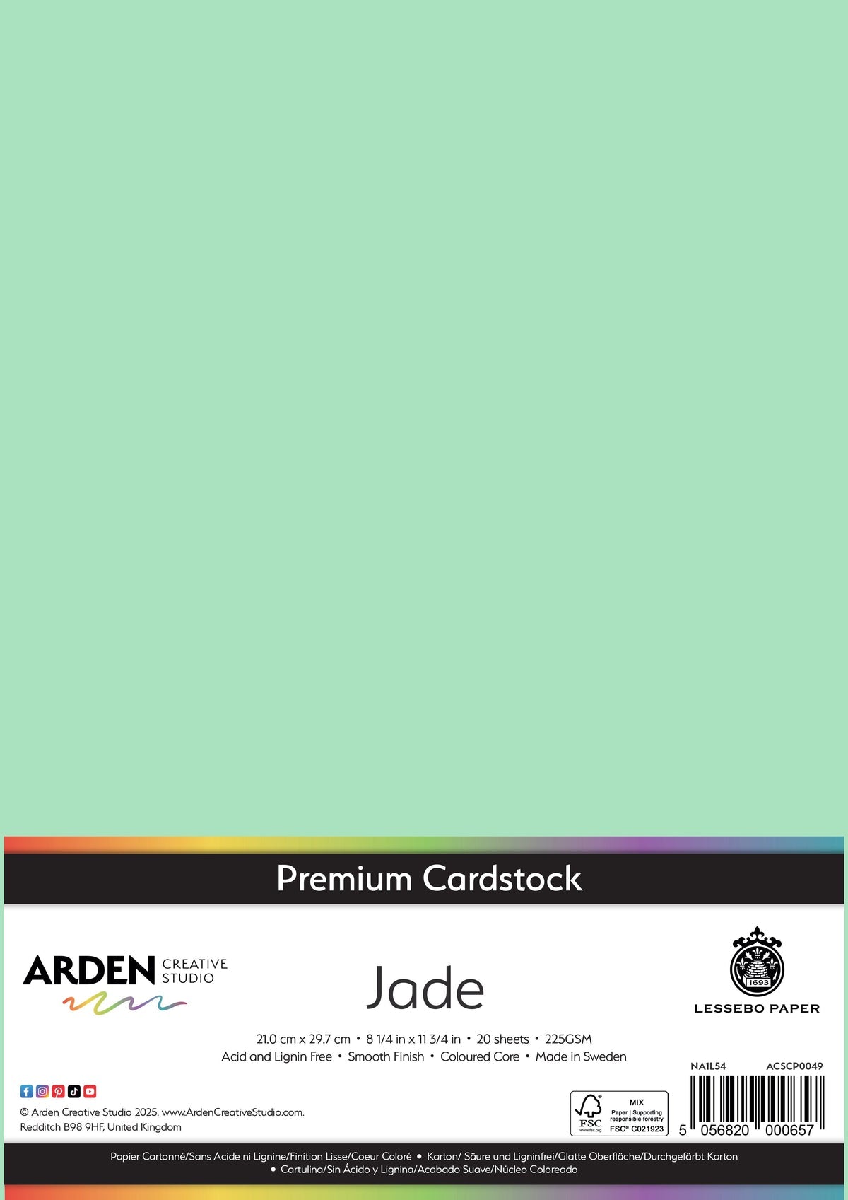 Arden Creative Studio - Premium Cardstock A4 - Jade