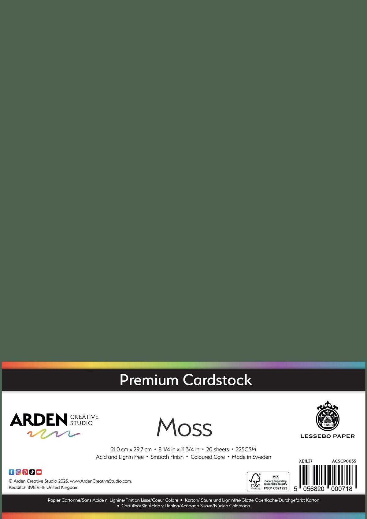 Arden Creative Studio - Premium Cardstock A4 - Moss