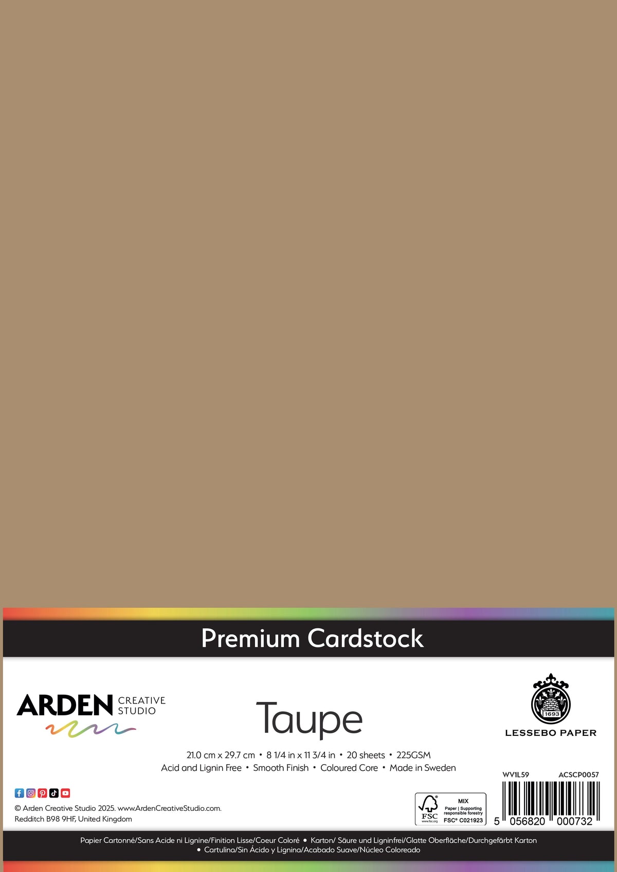 Arden Creative Studio - Premium Cardstock A4 - Taupe