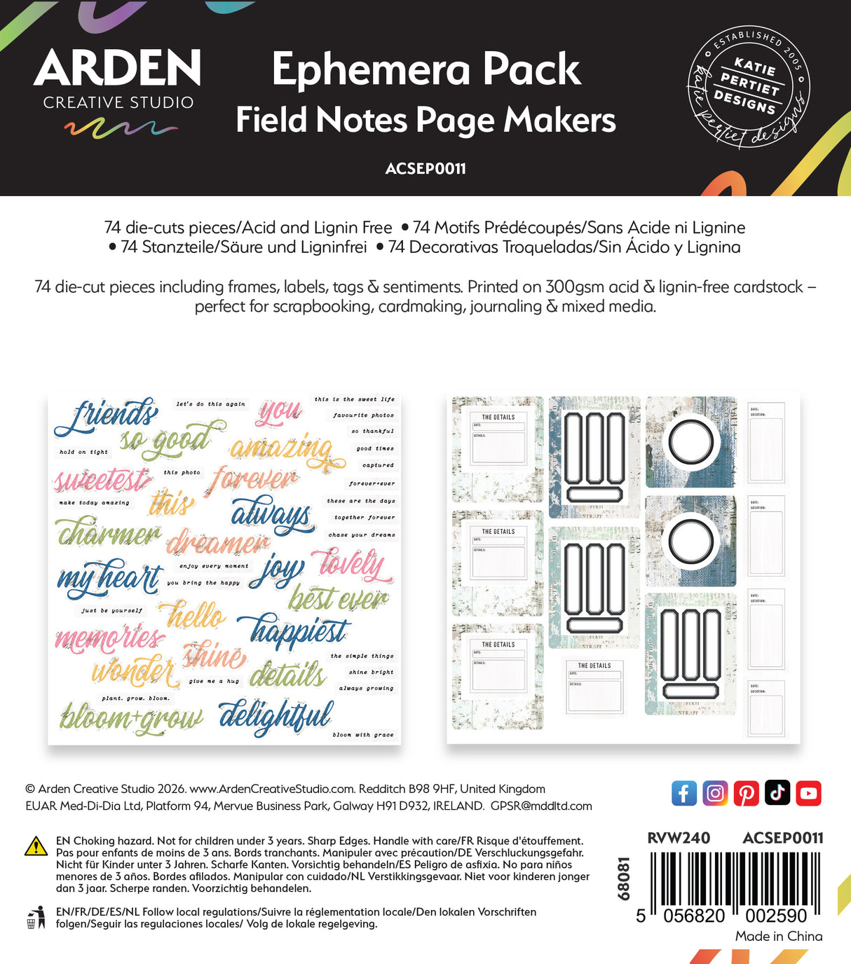 Arden Creative Studio - Field Notes - Page Makers Ephemera Pack