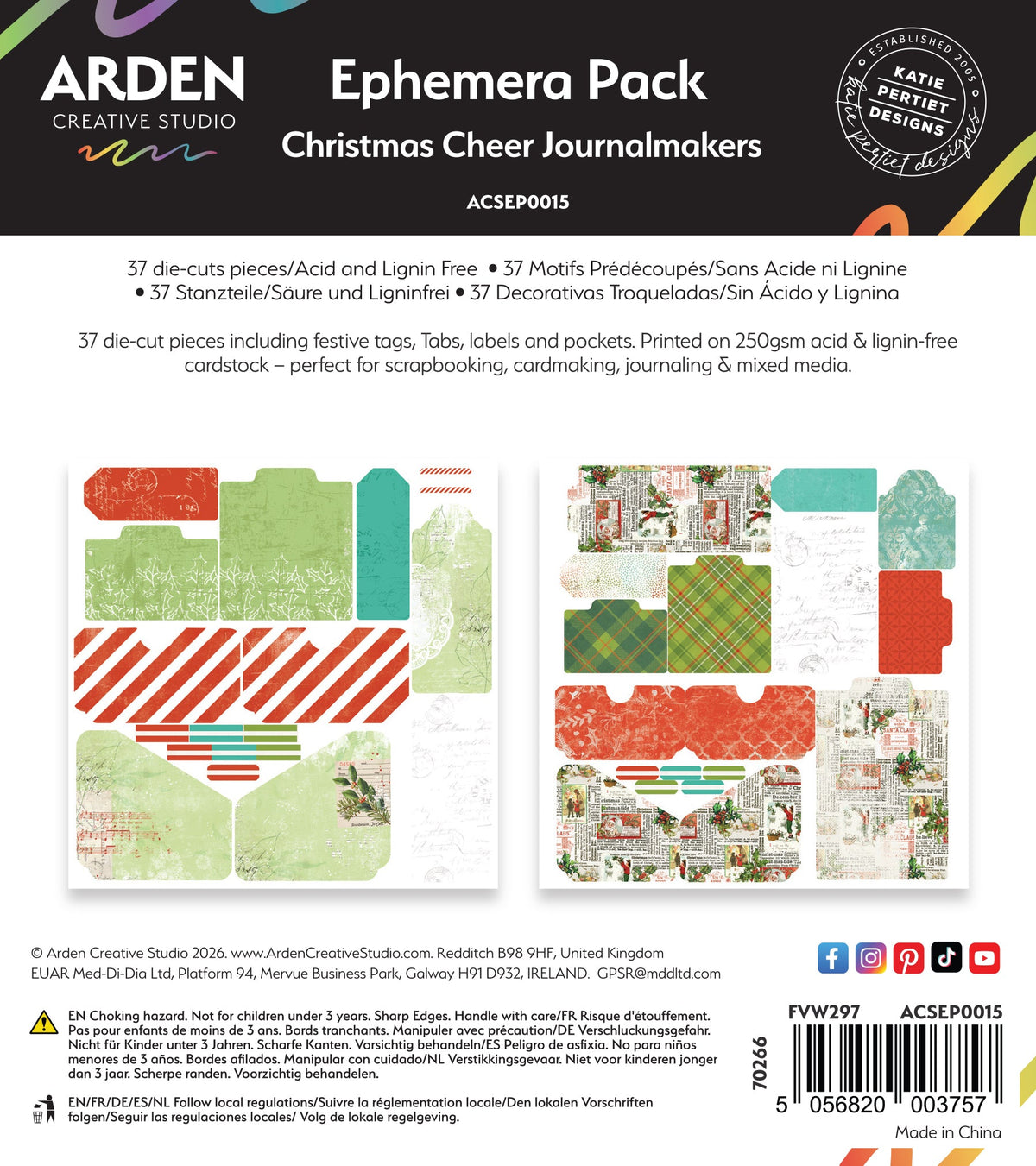 Arden Creative Studio - Christmas Cheer - Journalmakers Ephemera Pack