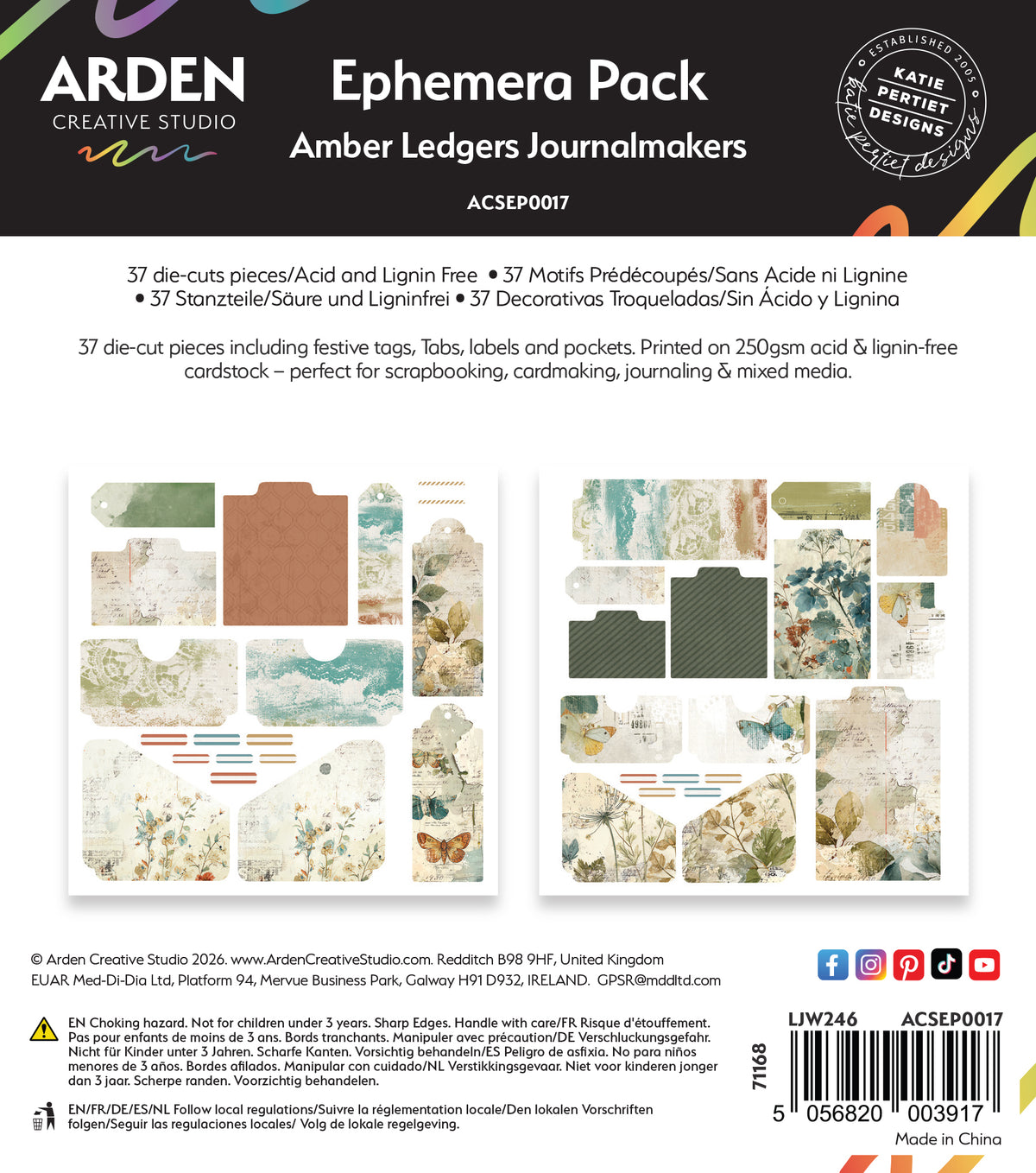 Arden Creative Studio - Amber Ledgers - Journalmakers Ephemera Pack