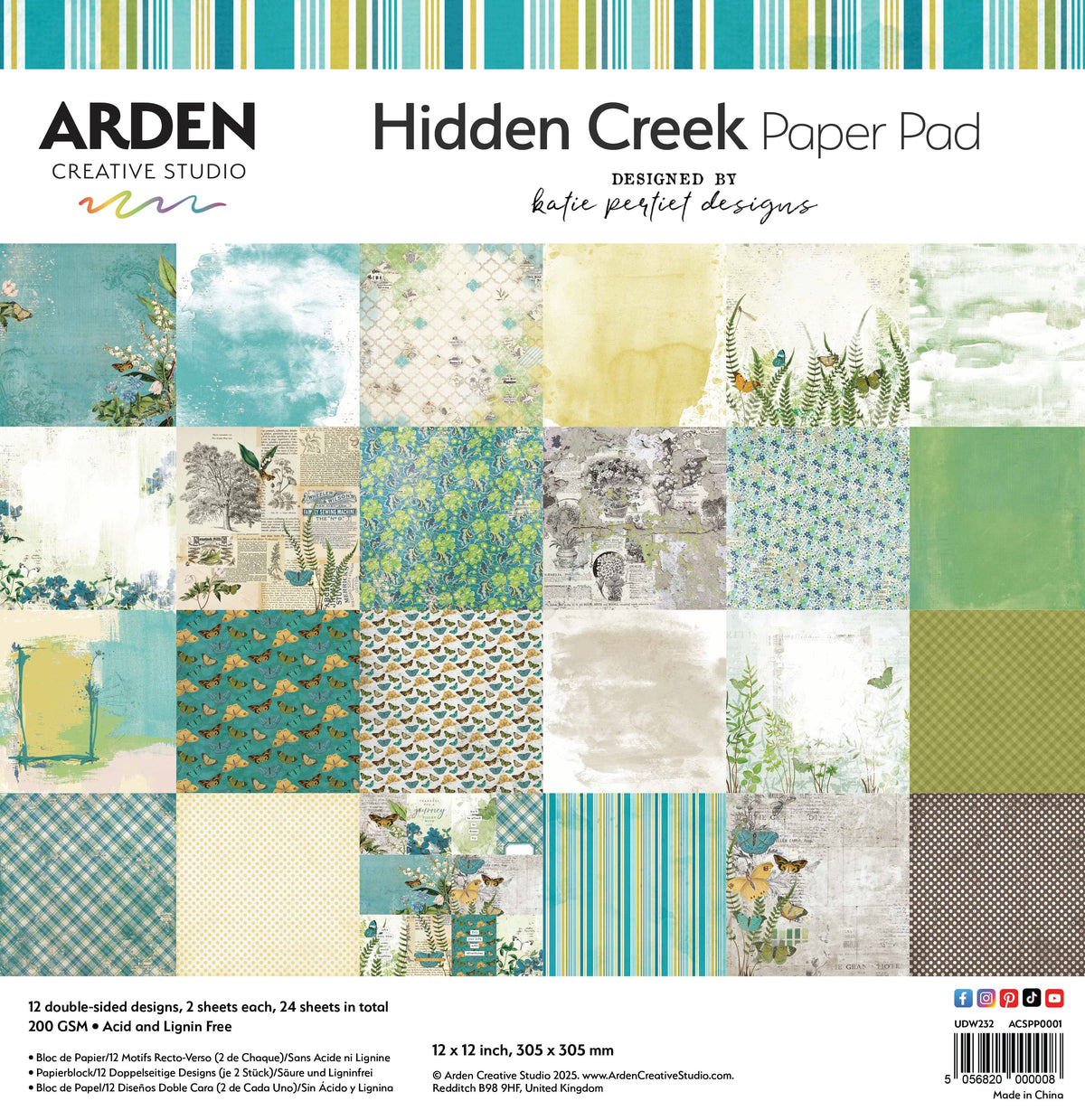 Arden Creative Studio - Hidden Creek - 12in x 12in Paper Pad
