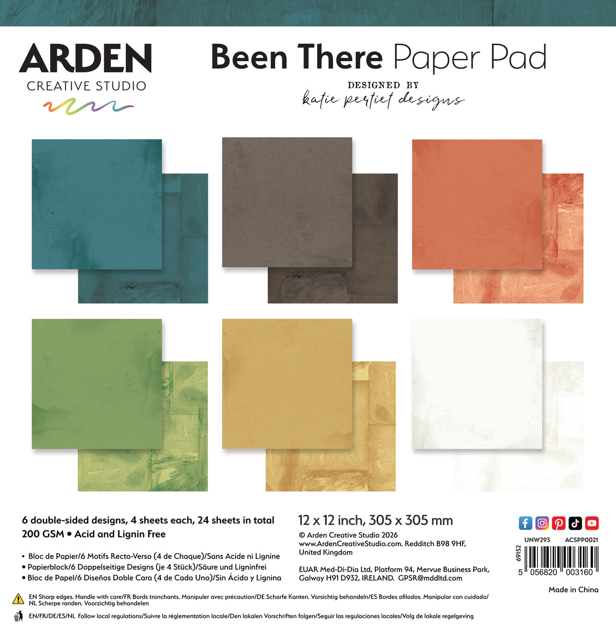 Arden Creative Studio - Been There -Solids 12in x 12in Paper Pad
