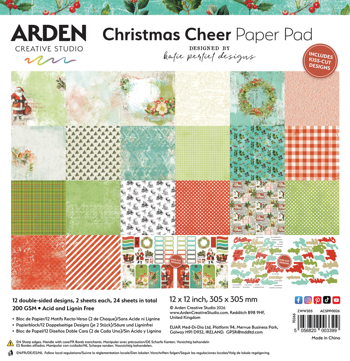 Arden Creative Studio - Christmas Cheer - 12in x 12in Paper Pad