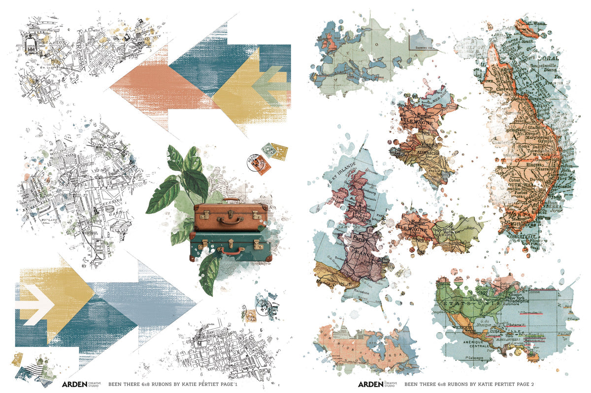 Arden Creative Studio - Been There - 6in x 8in Rub-On Transfer Set
