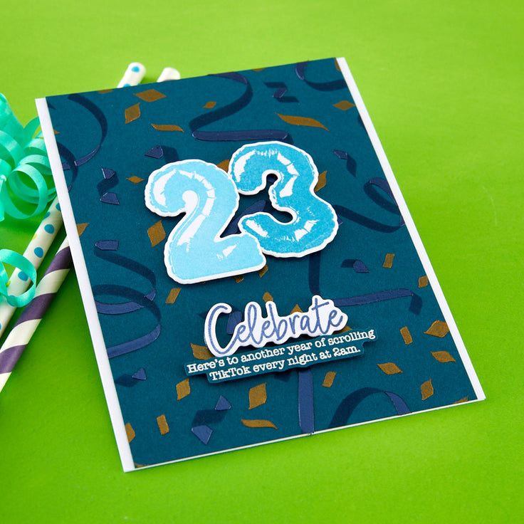 ***Pre-Order*** Spellbinders - Stamps & Dies by Simon Hurley - Number Balloons Etched Dies