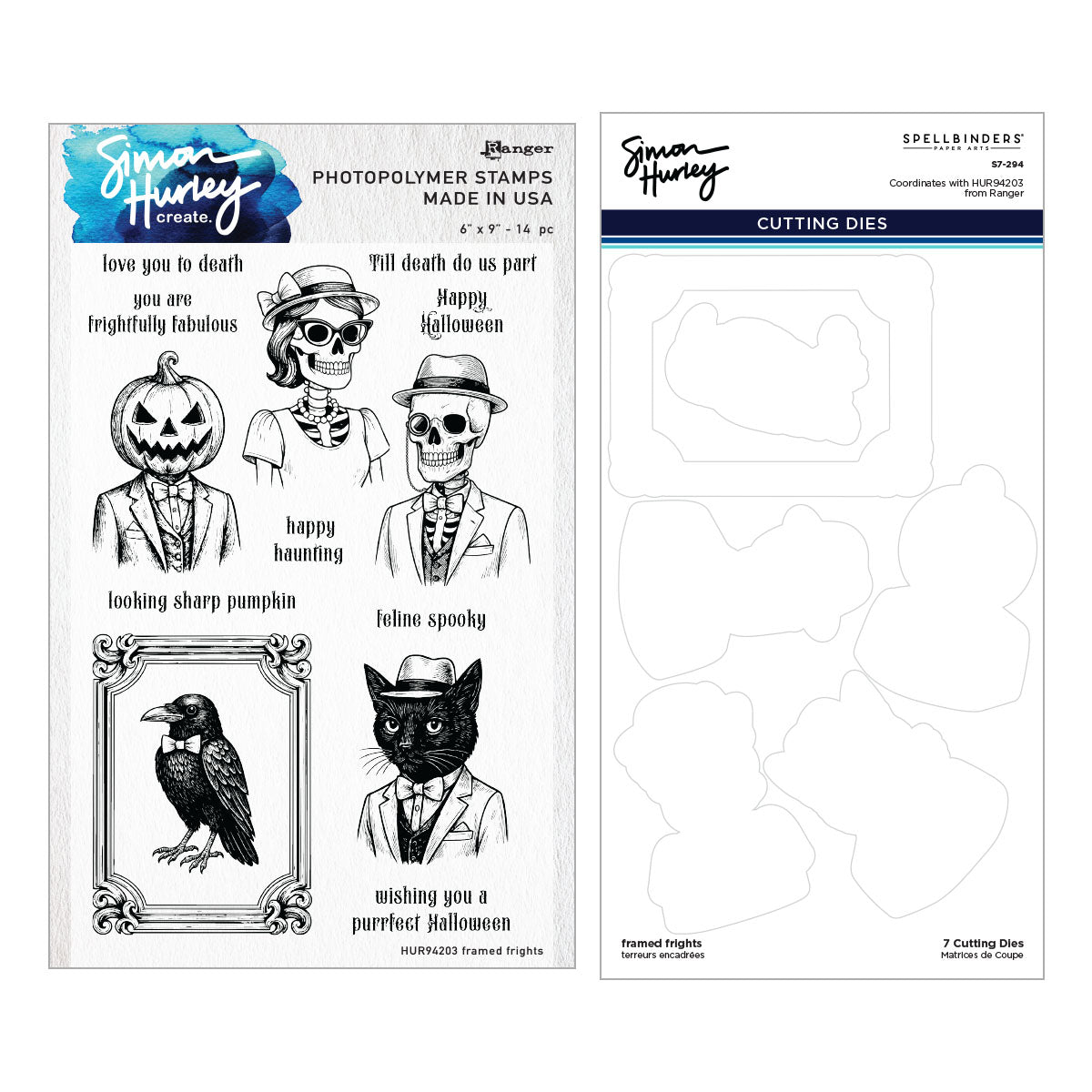 ***Pre-Order*** Spellbinders - Framed Fright Stamp & Die Bundle by Simon Hurley
