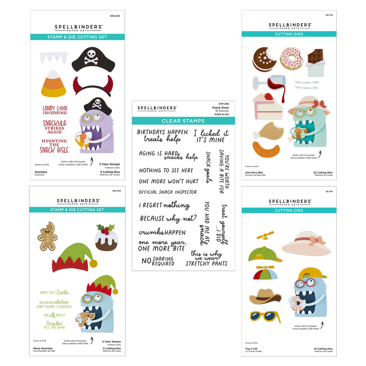 Spellbinders - Snack Goals I Want It All! Bundle