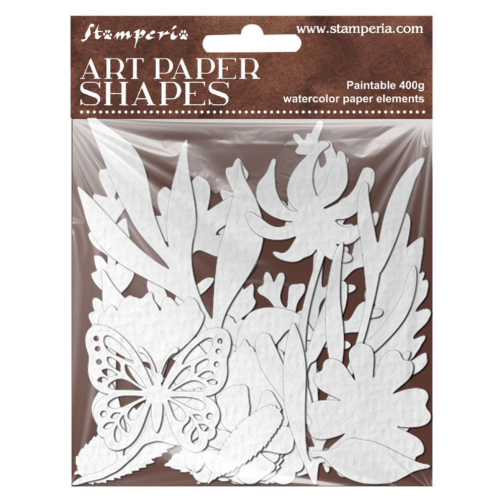 ***Pre-Order*** Stamperia - Art Journaling Selection Flowers And Poems - Content: Junk Journal Focus Point + Art Paper Shape + Stencil + Watercolor + Rice Paper A6 Backgrounds + Contur + Rope