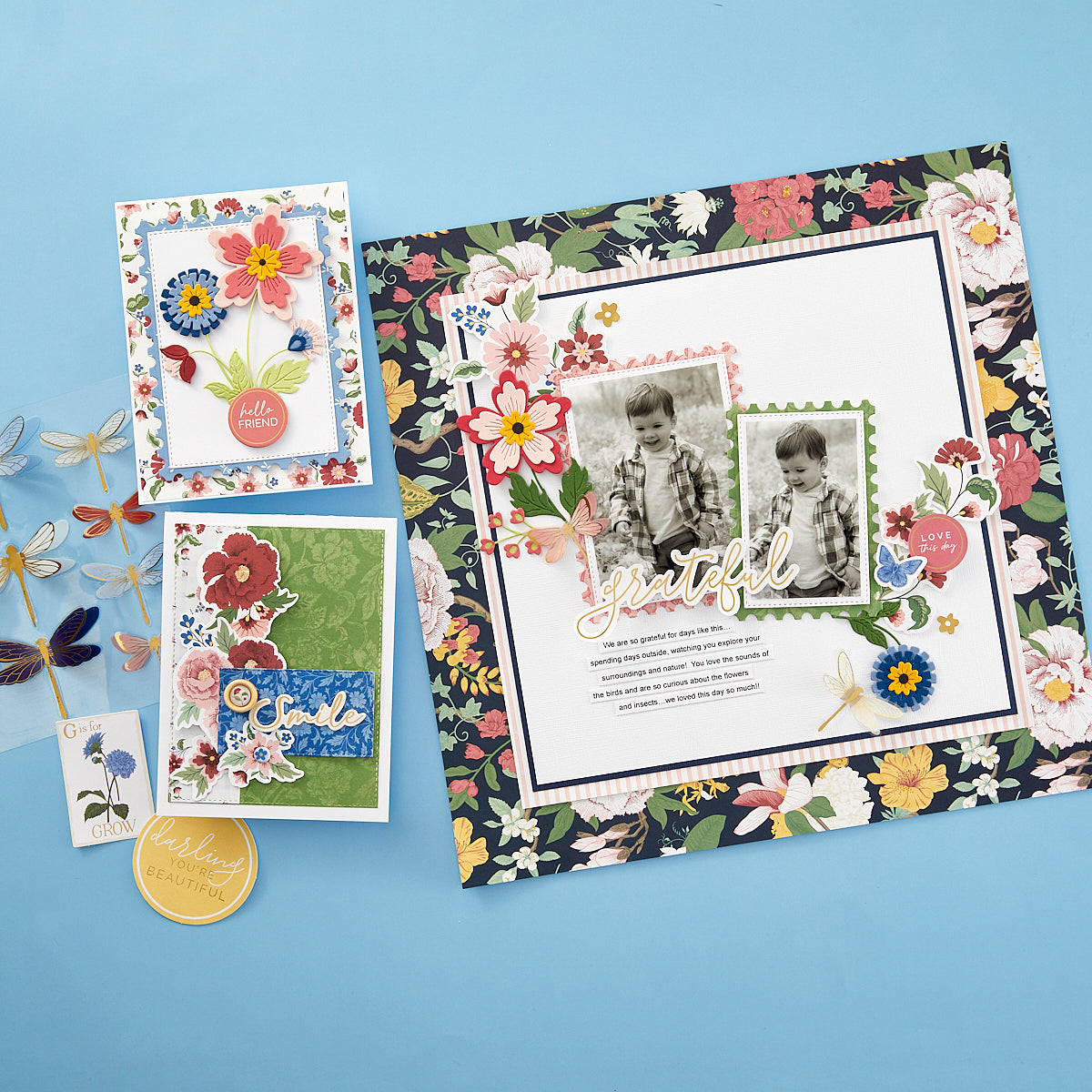 Spellbinders - Floral Spray Etched Dies from the Bayfair Collection