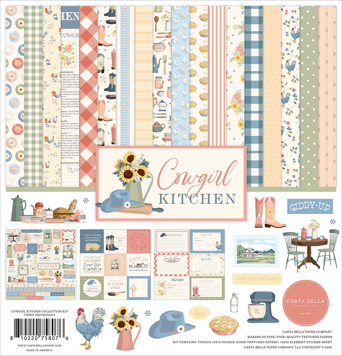 ***Pre-Order*** Carta Bella -Cowgirl Kitchen - Collection Kit