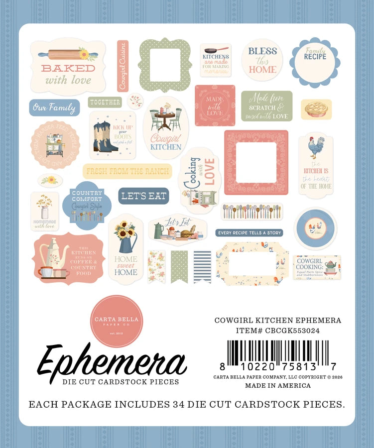 ***Pre-Order*** Carta Bella -Cowgirl Kitchen - Ephemera