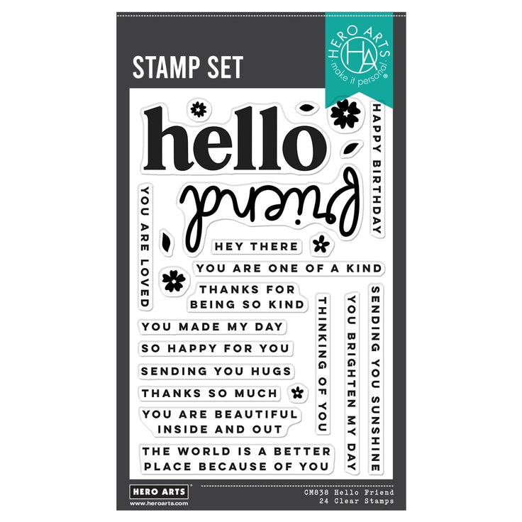 ***Pre-Order*** Hero Arts - You've Got A Friend - Hello Friend Clear Stamp & Die Bundle