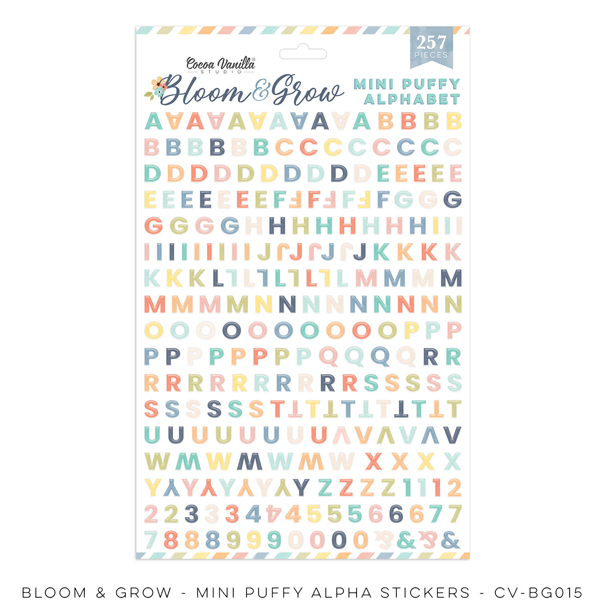 Cocoa Vanilla Studio - Bloom & Grow - Mini Puffy Alphabet Stickers