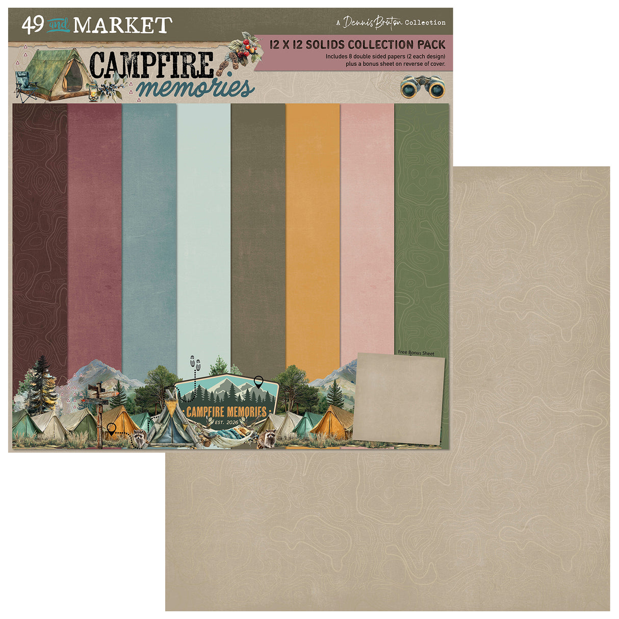 ***Pre-Order*** 49 And Market - Campfire Memories - Solids Collection Pack 12"X12"
