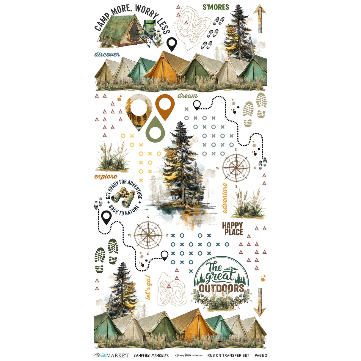 ***Pre-Order*** 49 And Market - Campfire Memories - Blendable Rub-On Transfer