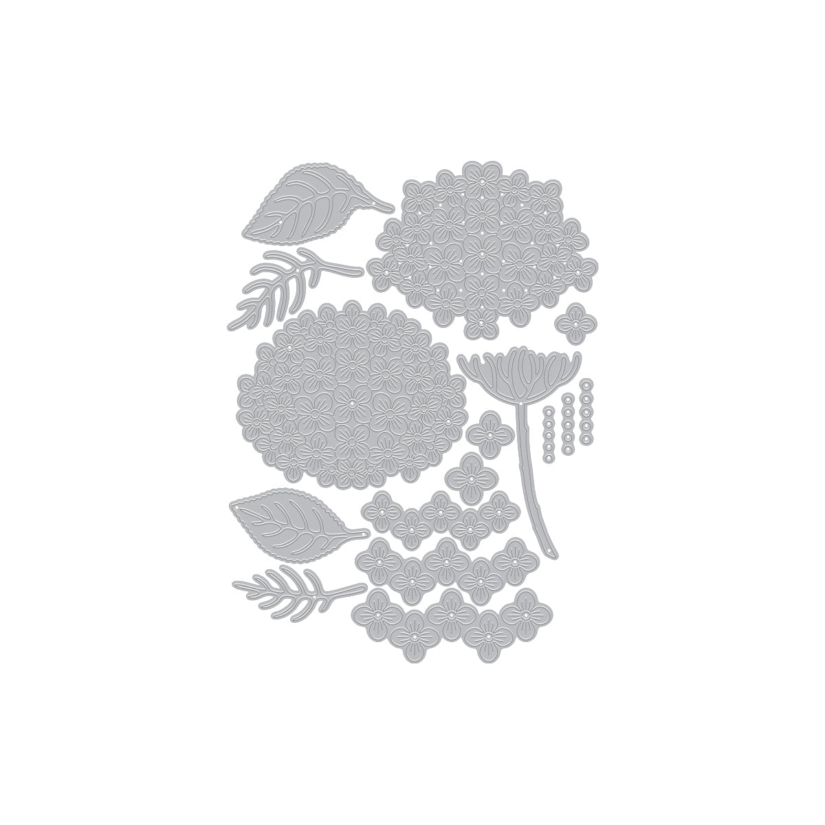 Hero Arts - Layered Hydrangea Etched Die