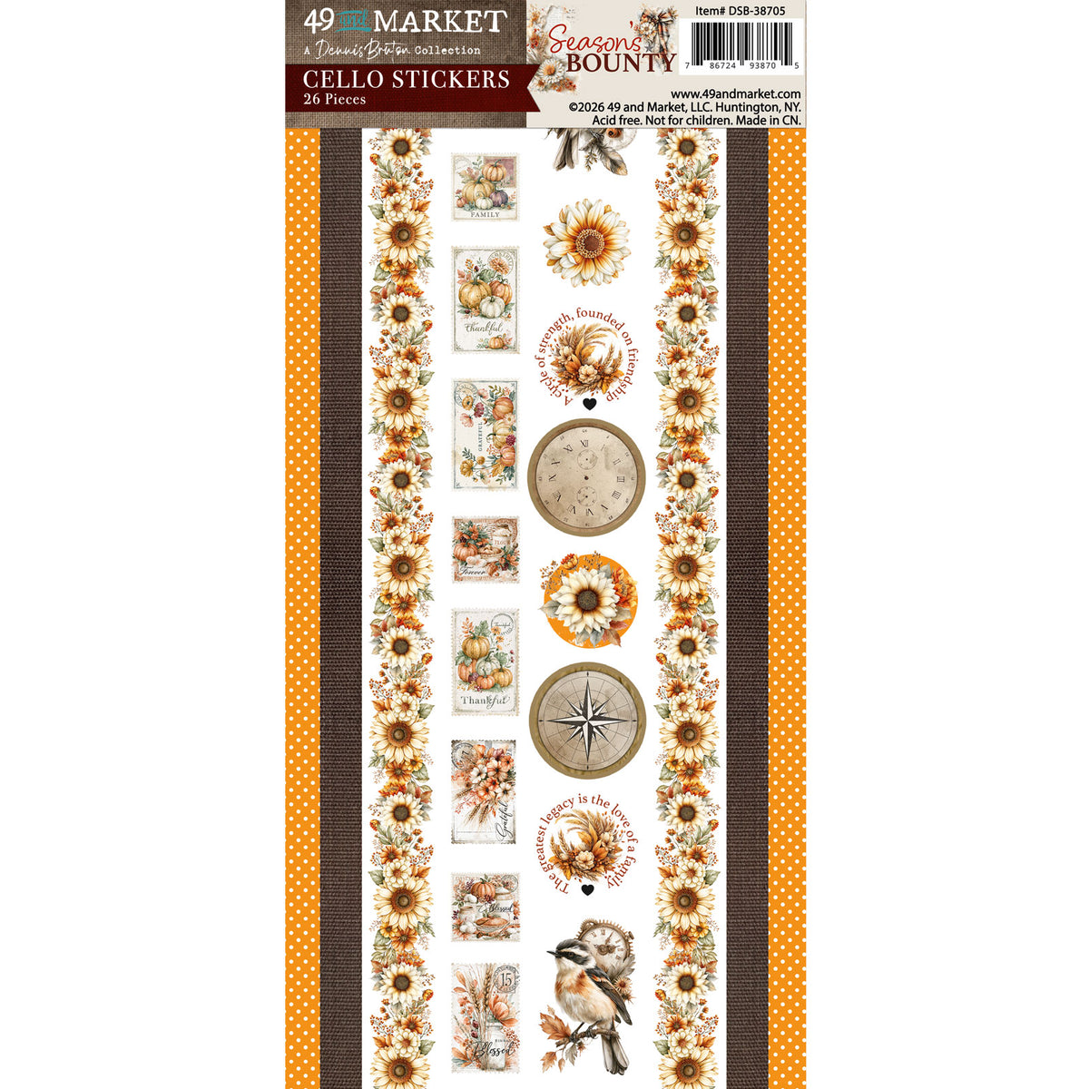 ***Pre-Order*** 49 and Market - Season's Bounty - Cello Stickers