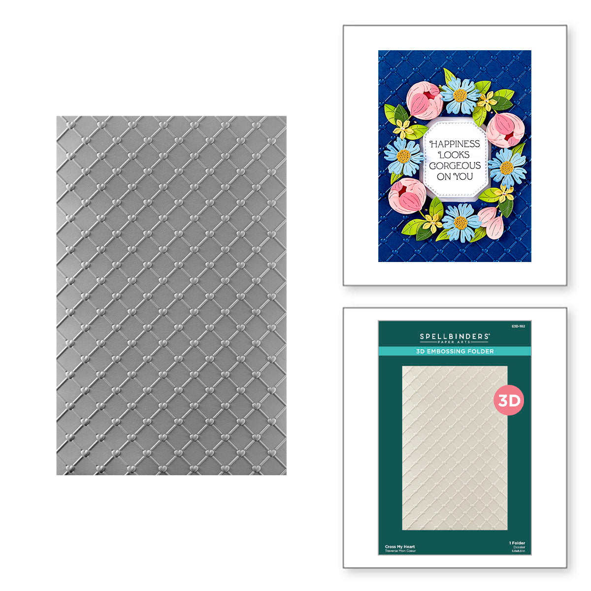 Spellbinders - Cross My Heart 3D Embossing Folder