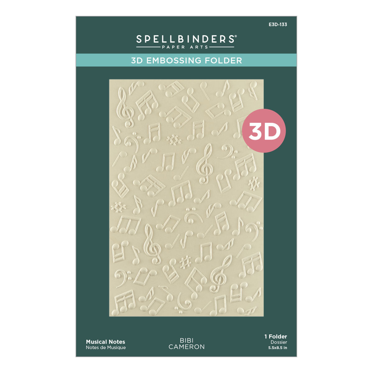Spellbinders - Musical Notes 3D Embossing Folder by Bibi Cameron