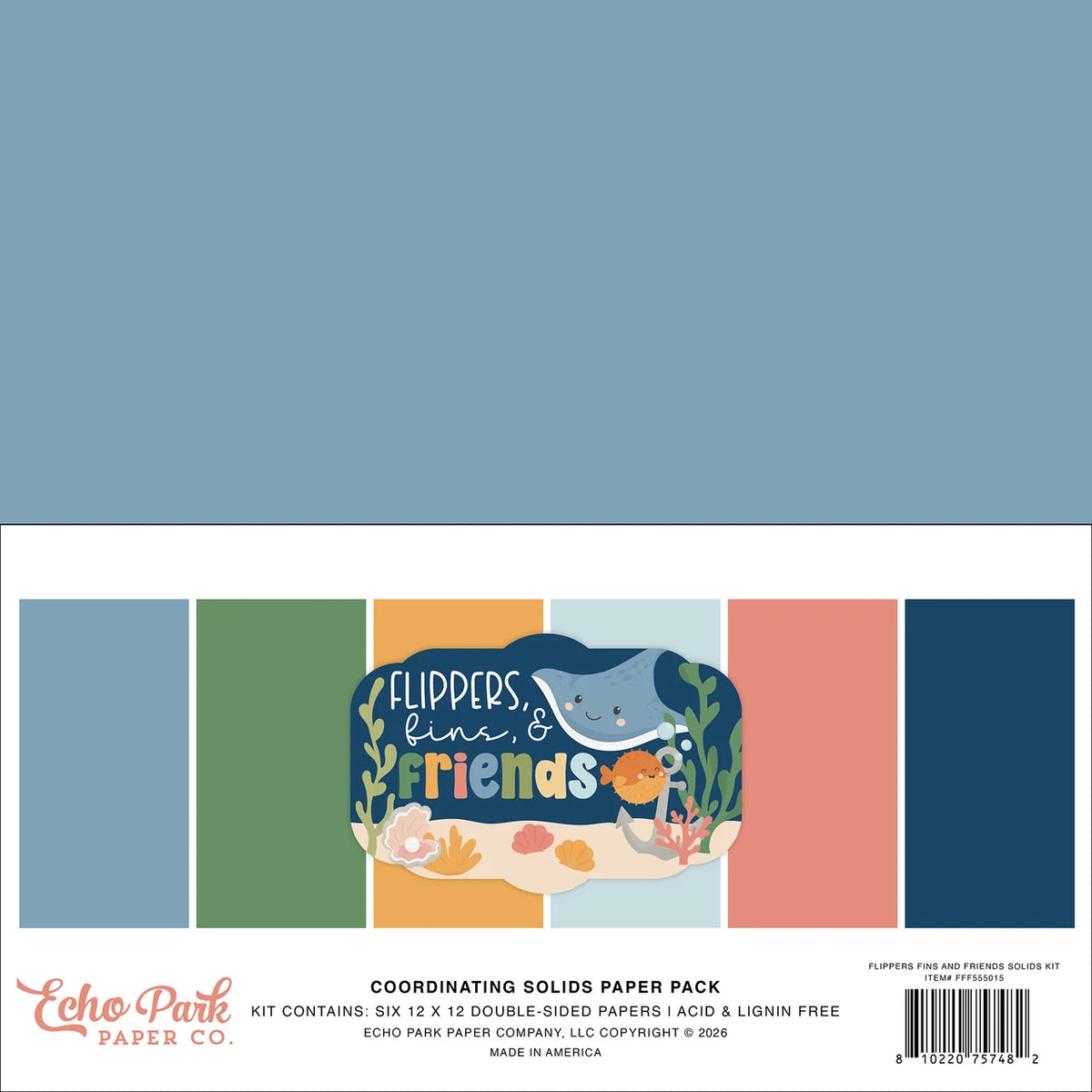 ***Pre-Order*** Echo Park - Flippers Fins And Friends - Solids Kit