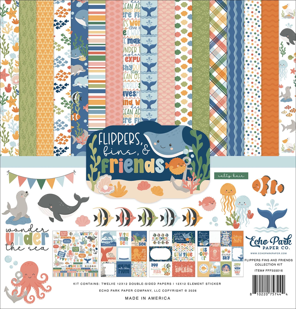 ***Pre-Order*** Echo Park - Flippers Fins And Friends - Collection Kit
