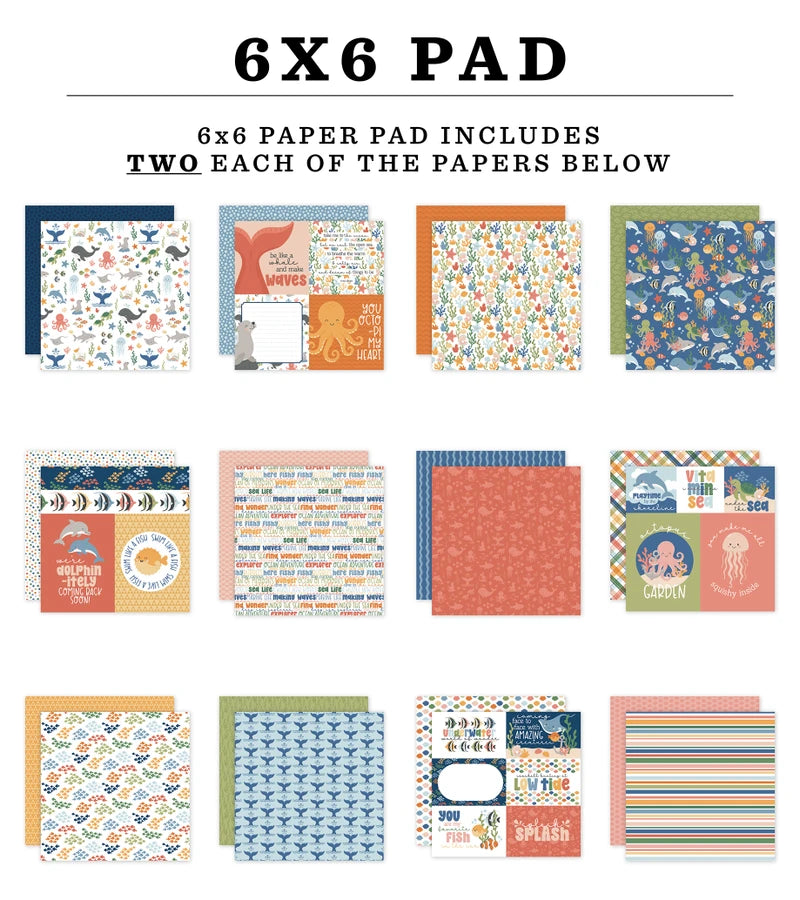 ***Pre-Order*** Echo Park - Flippers Fins And Friends - 6x6 Paper Pad