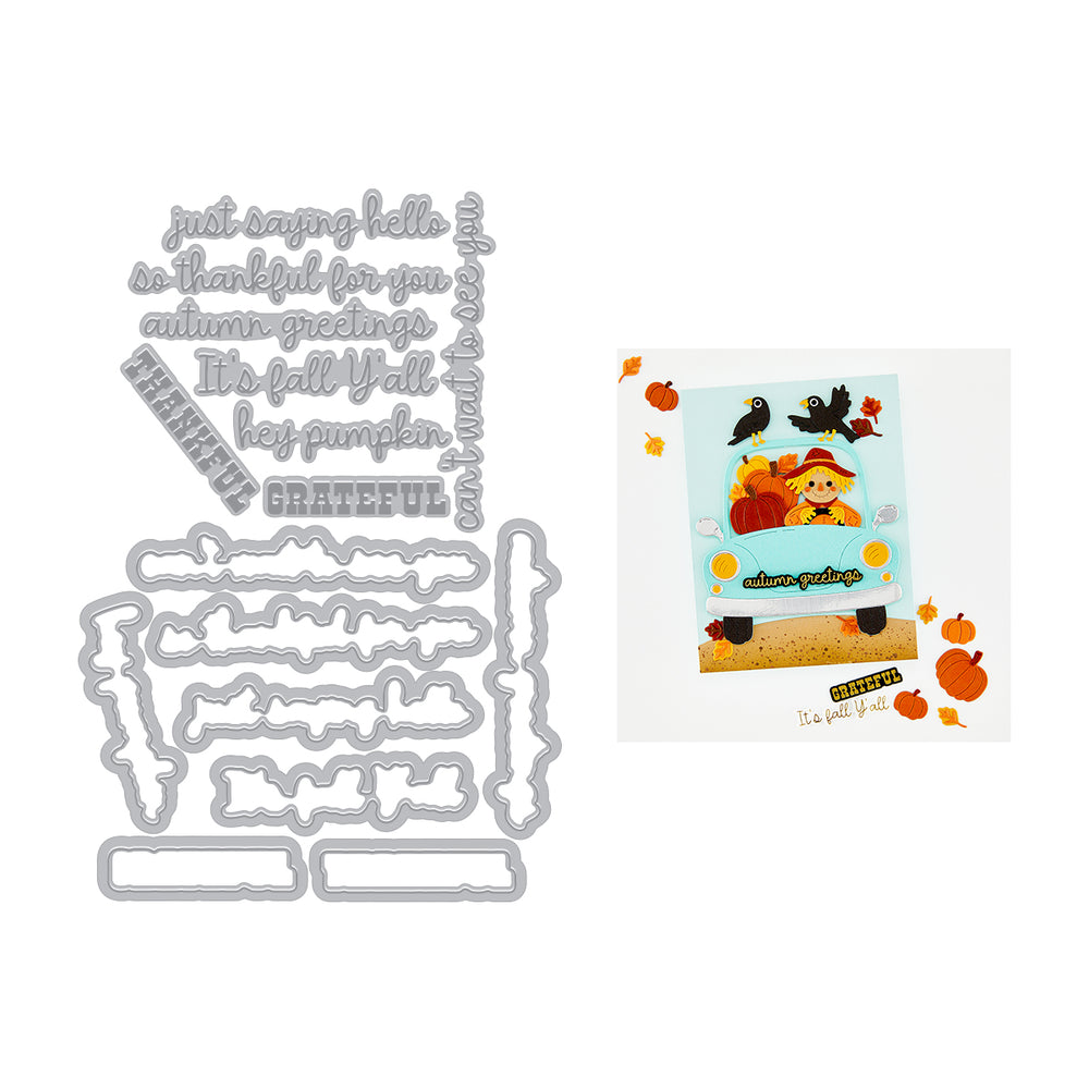 ***Pre-Order*** Hero Arts - Fall Words Letterpress + Foil & Cut