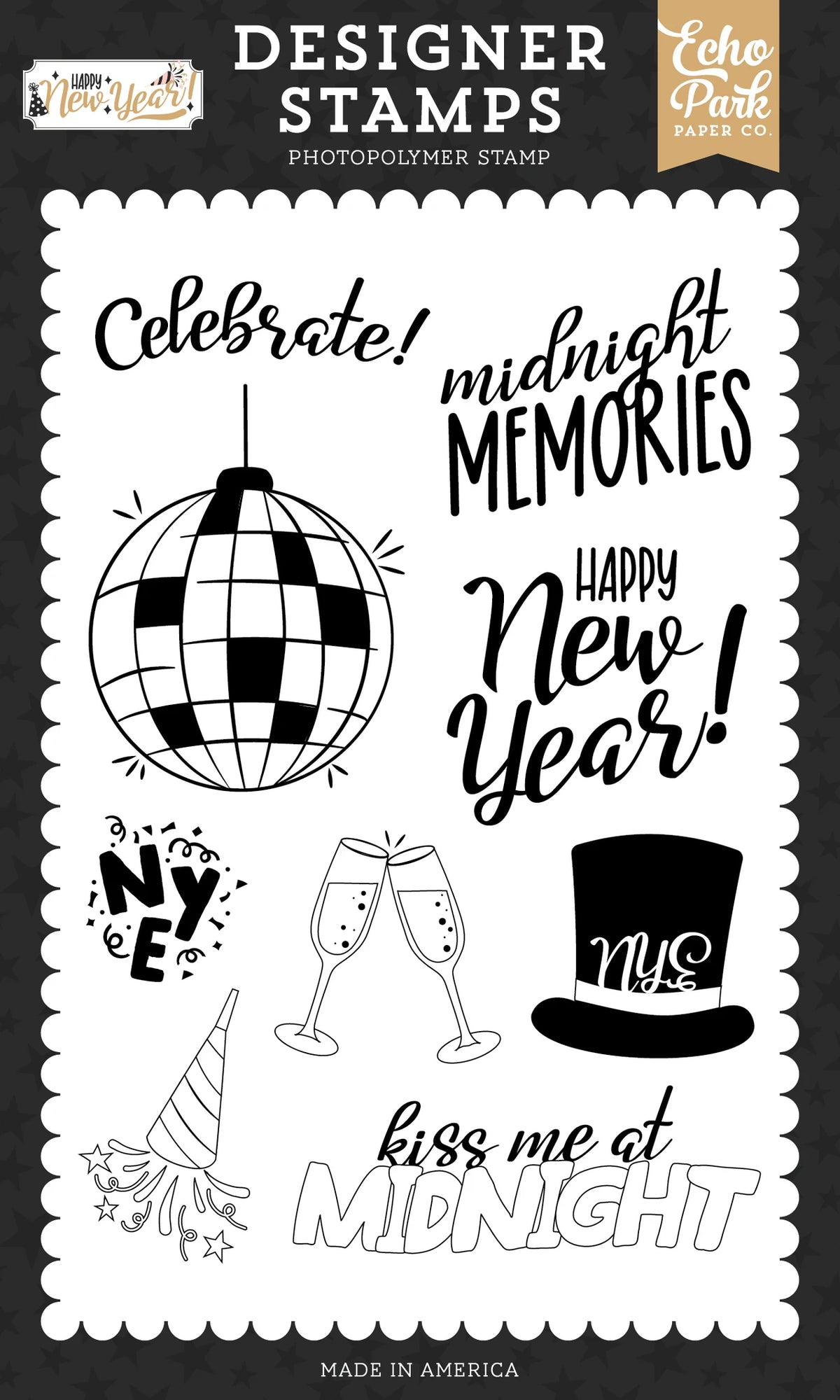 ***Pre-Order*** Echo Park - Happy New Year - Midnight Memories Stamp Set
