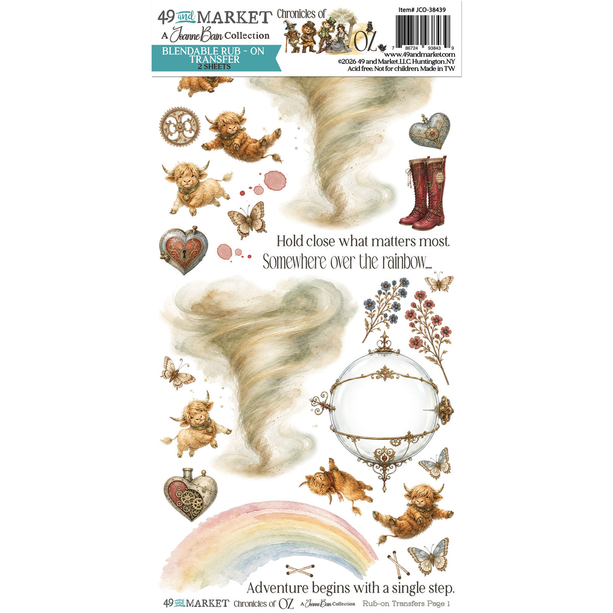 ***Pre-Order*** 49 and Market - Chronicles of Oz - 6 x12 Blendable Rub-on Transfer Set