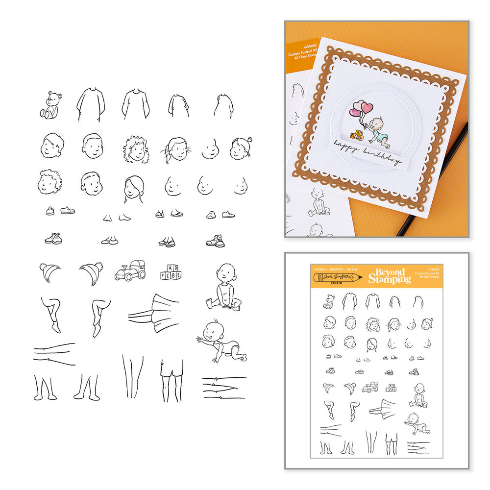 ***Pre-Order*** Spellbinders - Beyond Stamping Custom Portrait #3 Clear Stamp Set by Josh Griffiths Studio