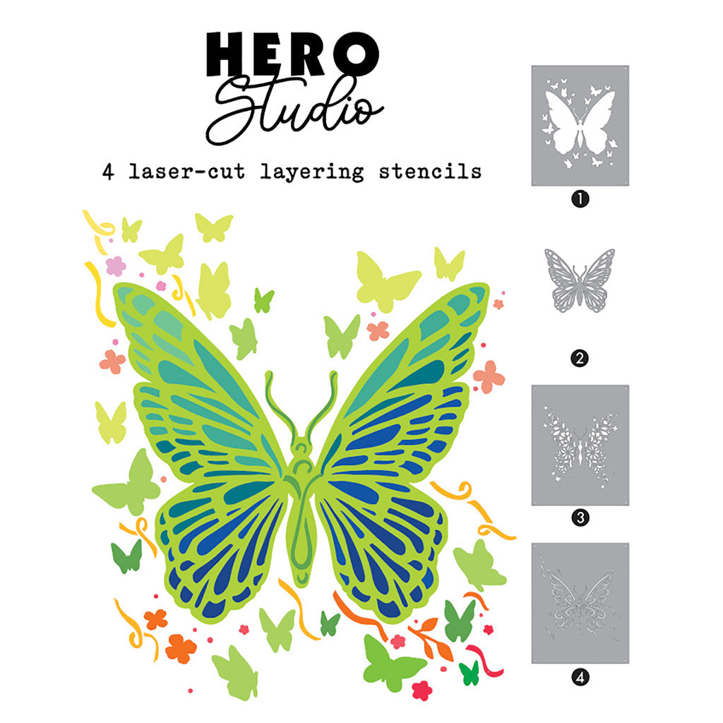 Hero Arts - Butterflies Layering Stencils