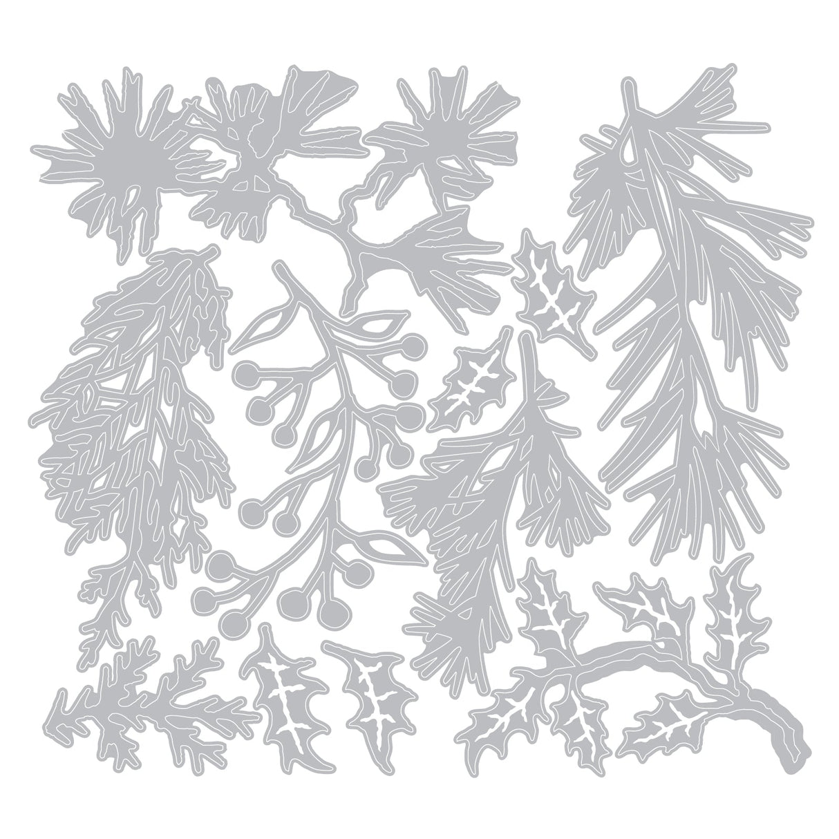 Sizzix - Thinlits Die Set 11PK Holiday Greens Mini by Tim Holtz