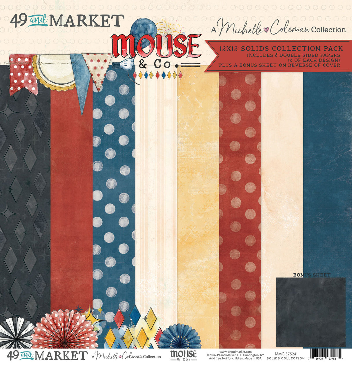 ***Pre-Order*** 49 And Market - Mouse & Co. - Solids Collection Pack 12"X12"