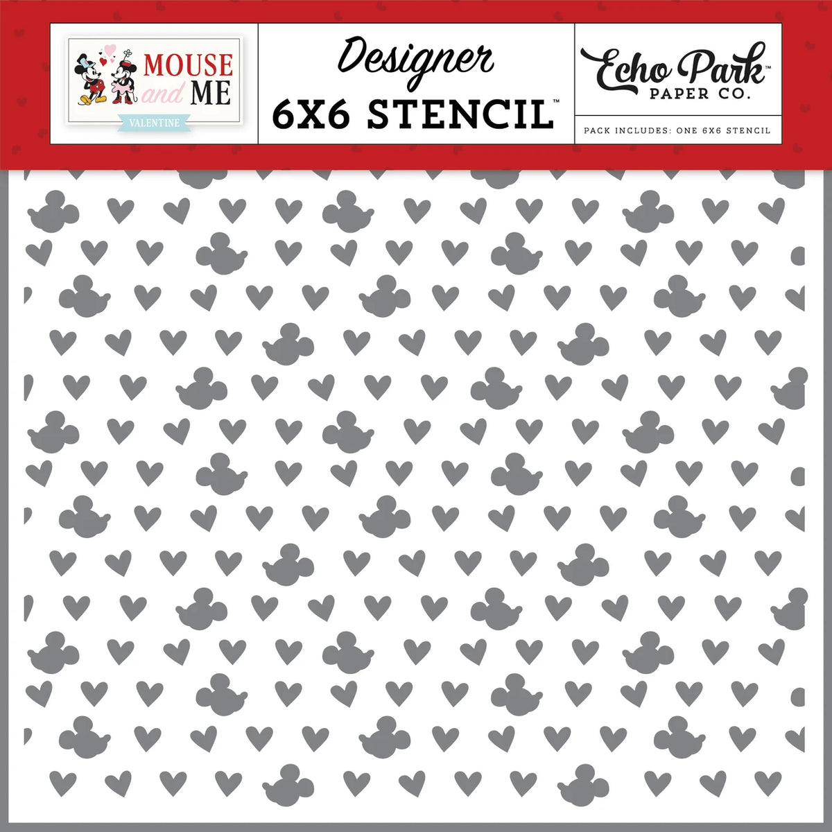 ***Pre-Order*** Echo Park - Mouse And Me Valentine - Profile And Hearts Stencil
