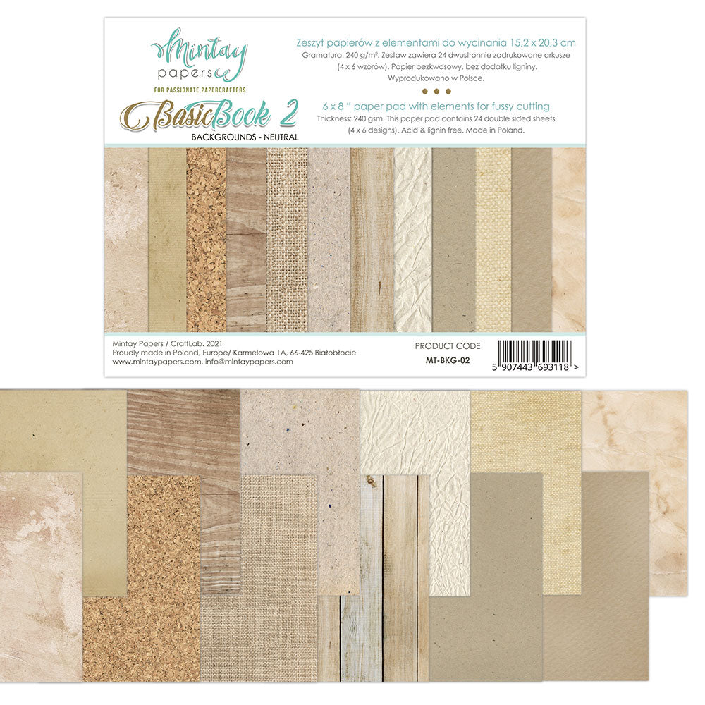 Mintay - Booklets 6″x8″ - Backgrounds - Neutral