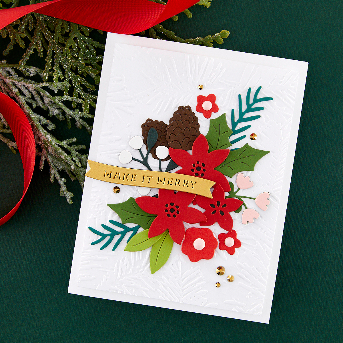 Spellbinders - In the Pines Embossing Folder from the Make It Merry Collection