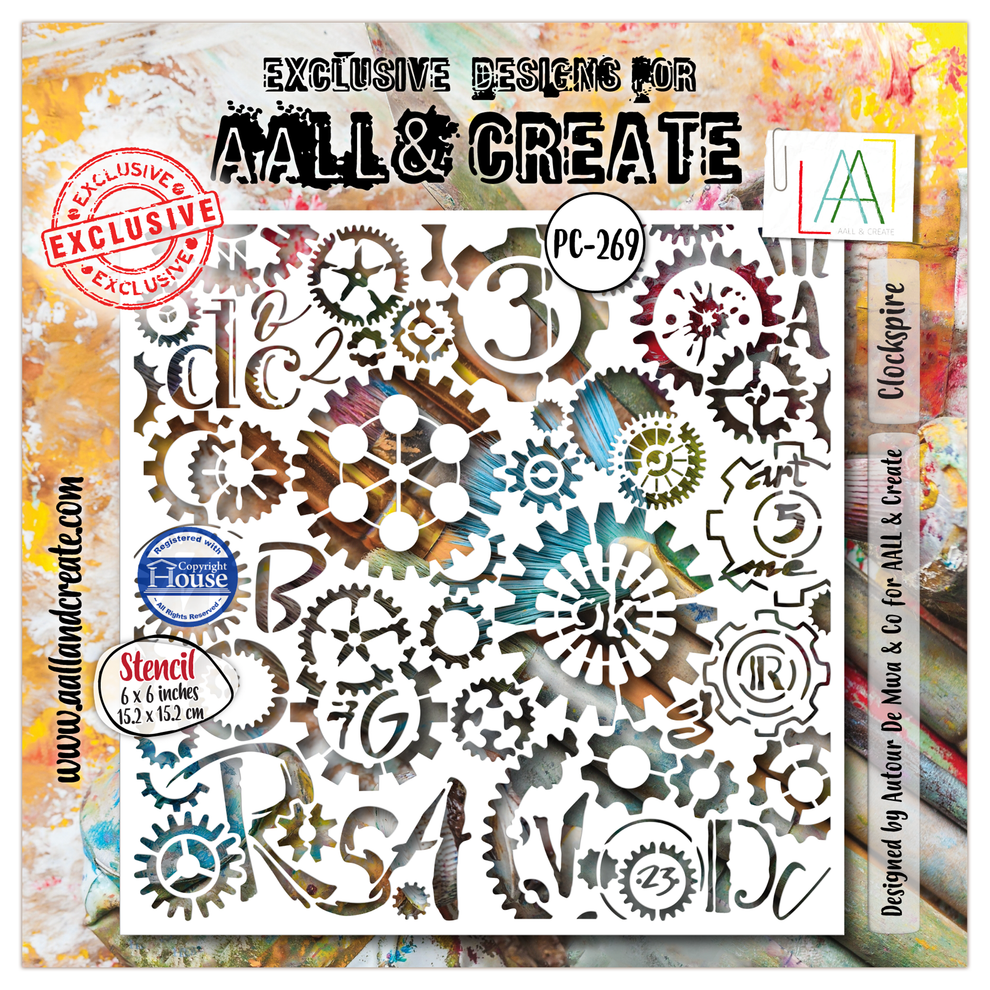 ***Pre-Order*** AALL And Create - 6x6 Stencil - Clockspire - #269