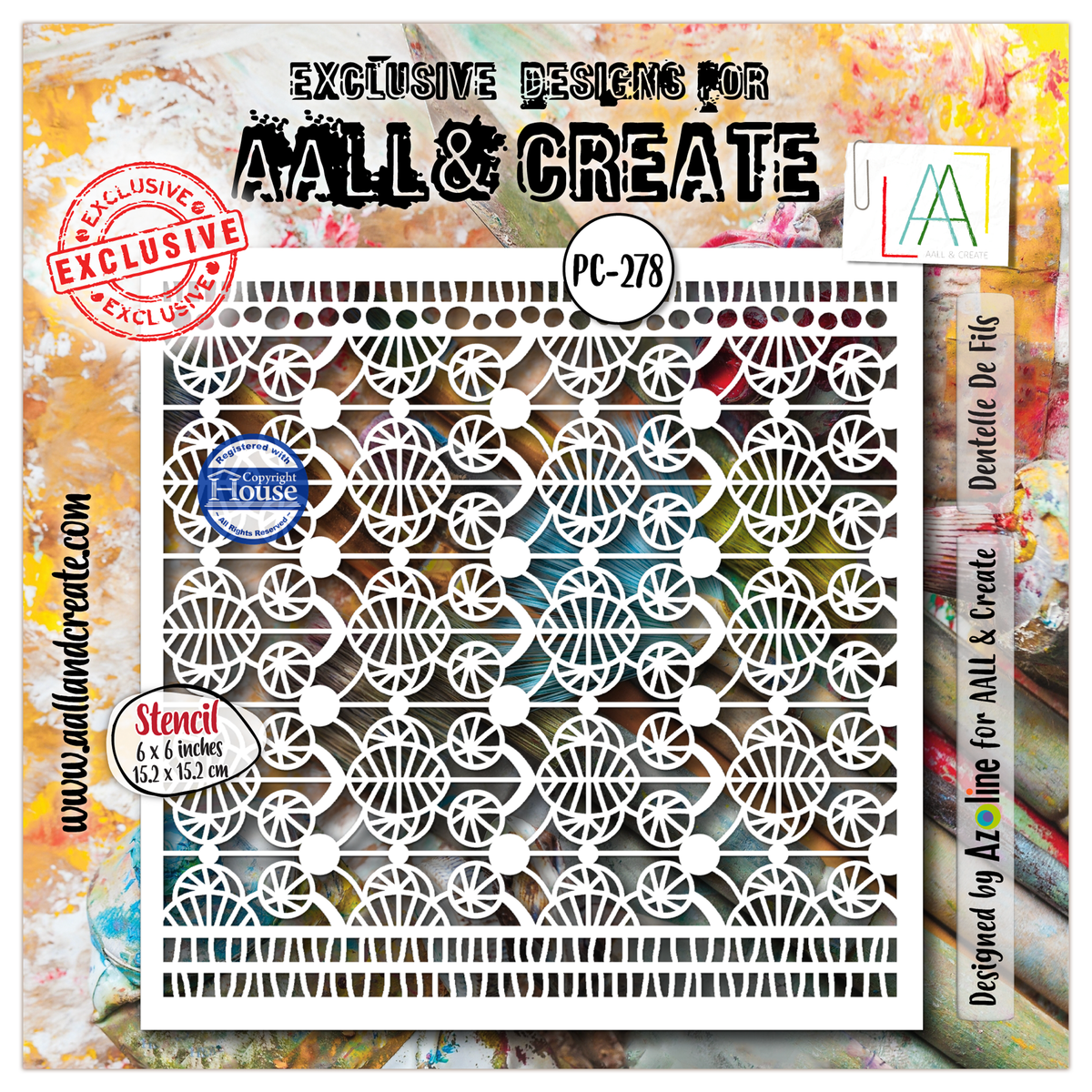 ***Pre-Order*** AALL And Create - 6x6 Stencil - Dentelle De Fils - #278
