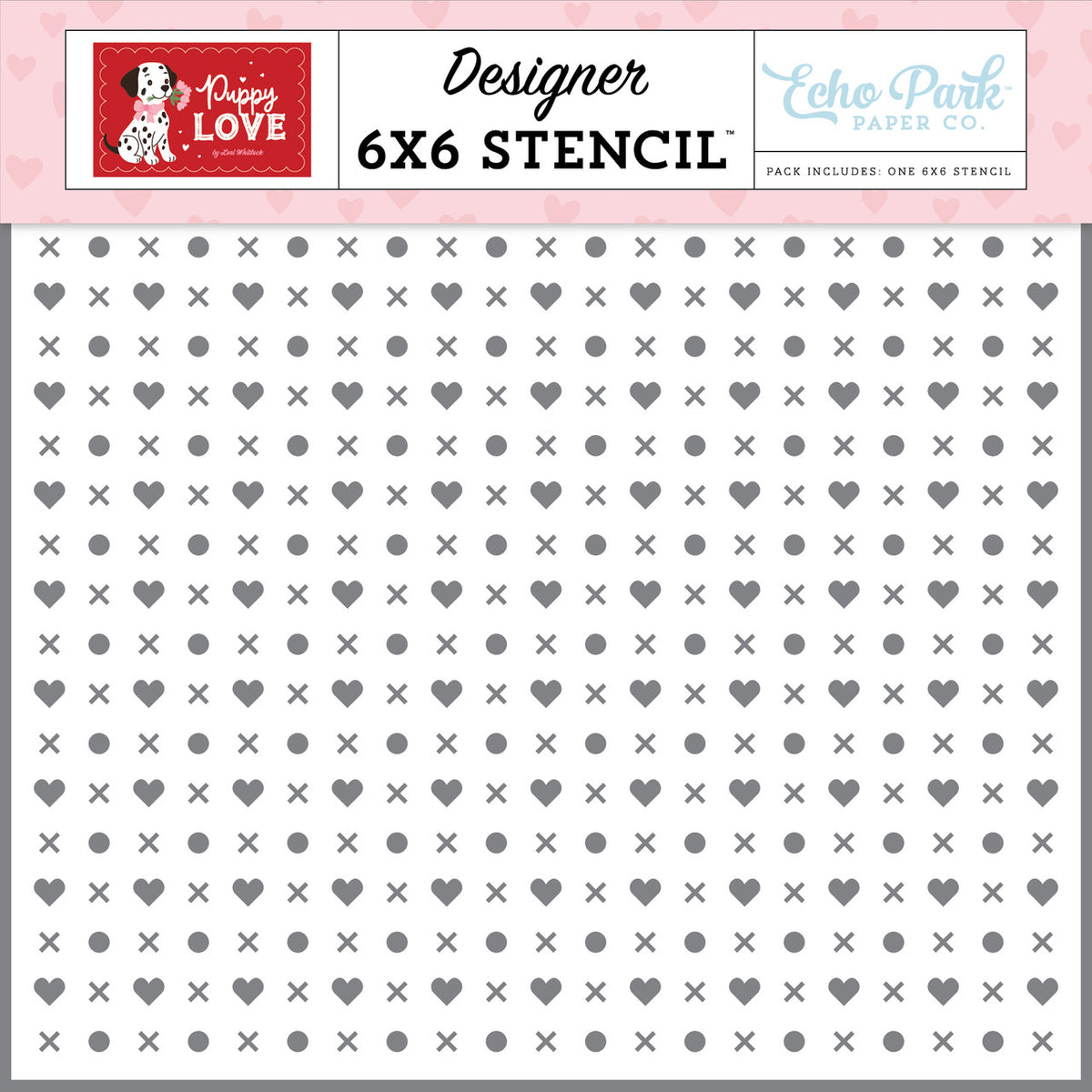 ***Pre-Order*** Echo Park - Puppy Love - XO Heart Stencil