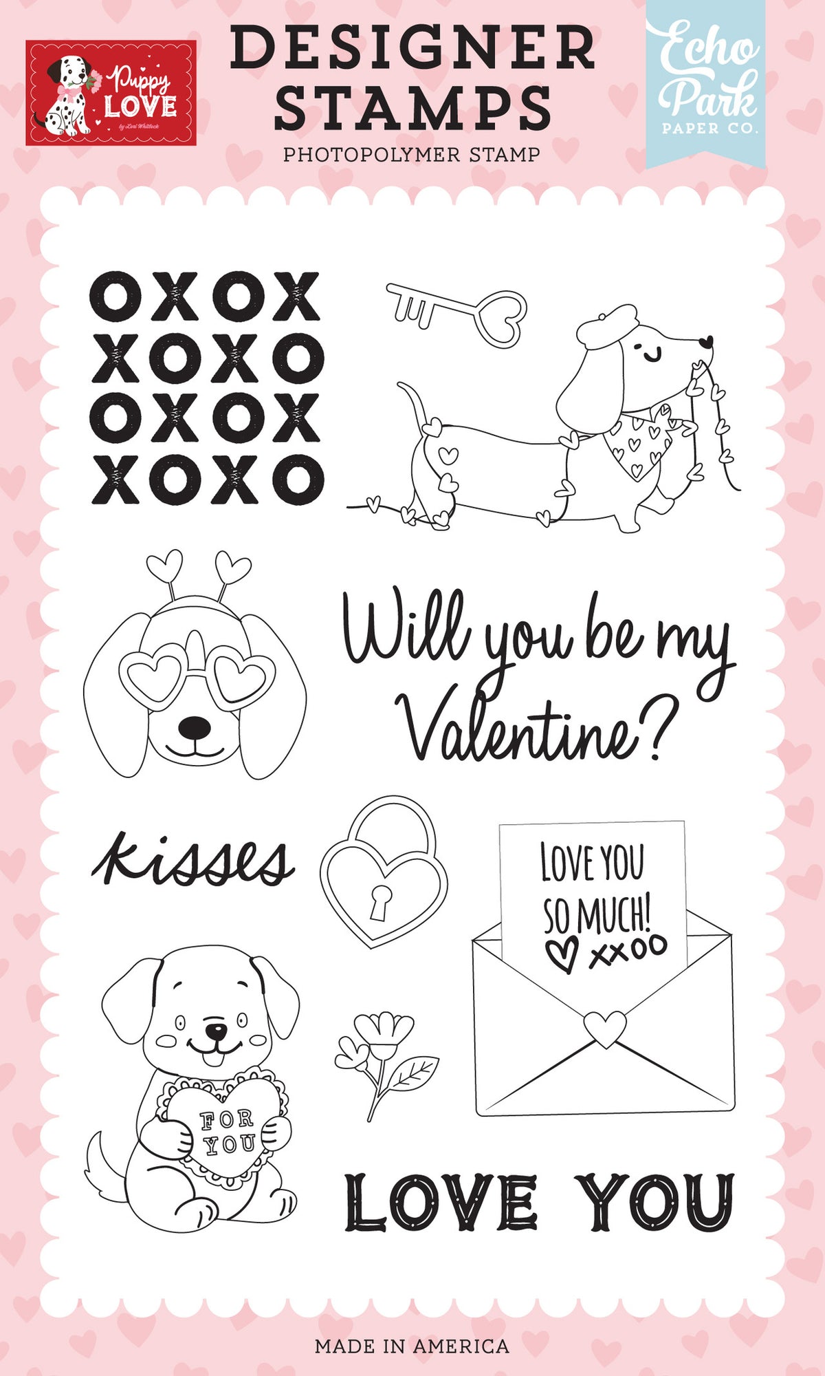 ***Pre-Order*** Echo Park - Puppy Love - Puppy Kisses Stamp Set