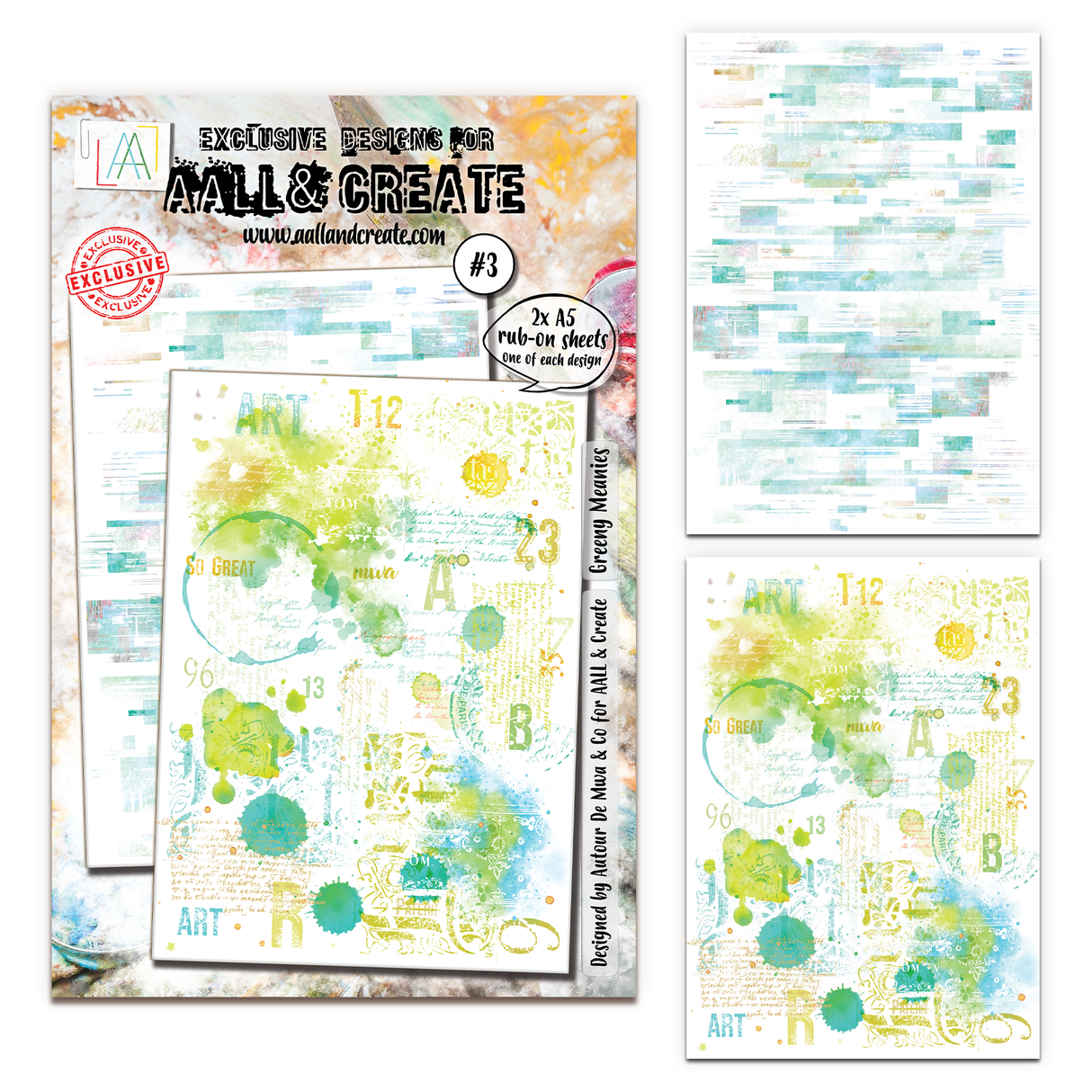 AALL & Create - A5 Rub-Ons - Greeny Meanies - #3