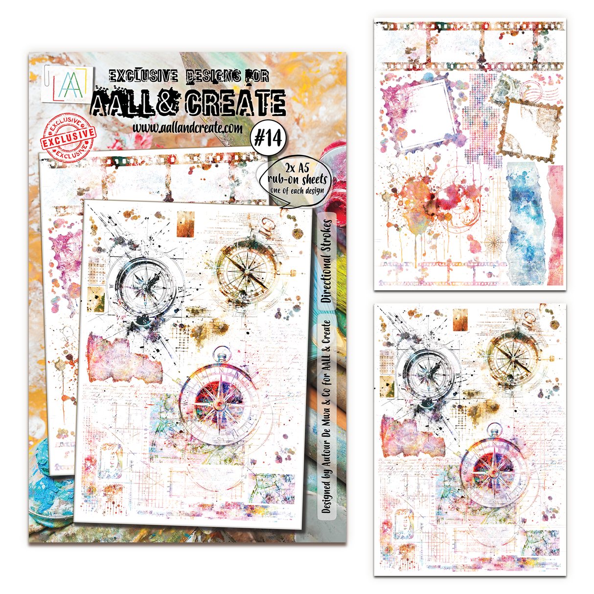AALL & Create - A5 Rub-Ons - Directional Strokes - #14