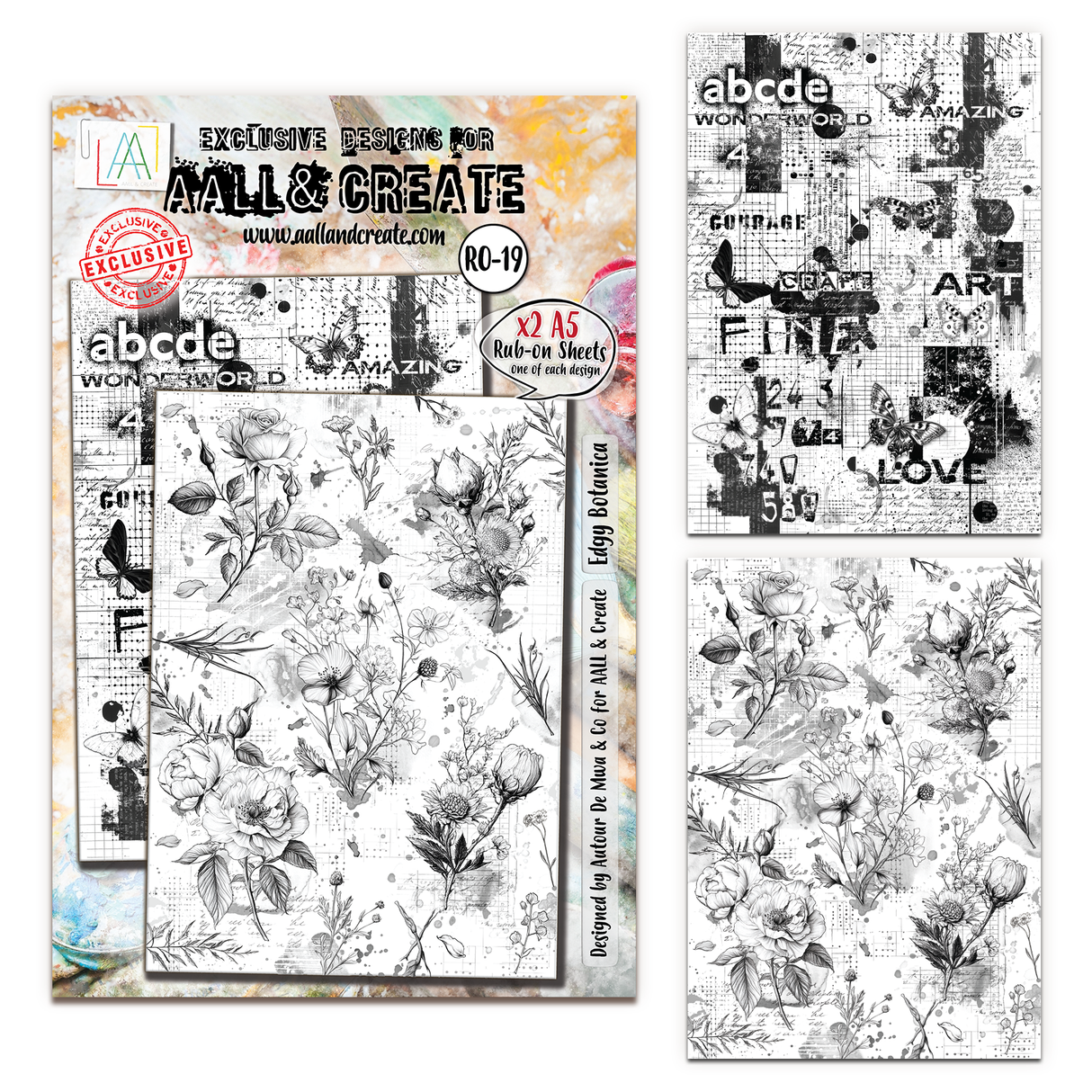 AALL & Create - A5 Rub-Ons - Edgy Botanica - #19