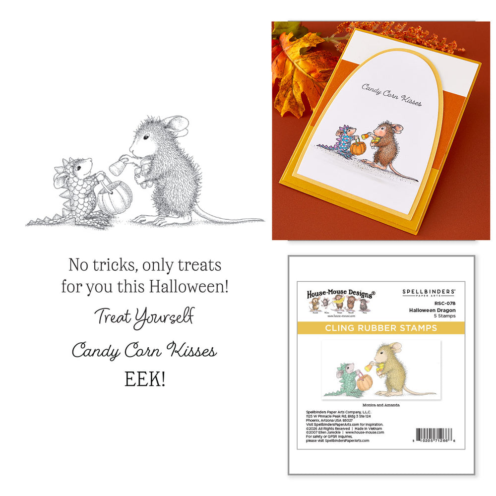 ***Pre-Order*** Spellbinders - House-Mouse Halloween Dragon Cling Rubber Stamp Set