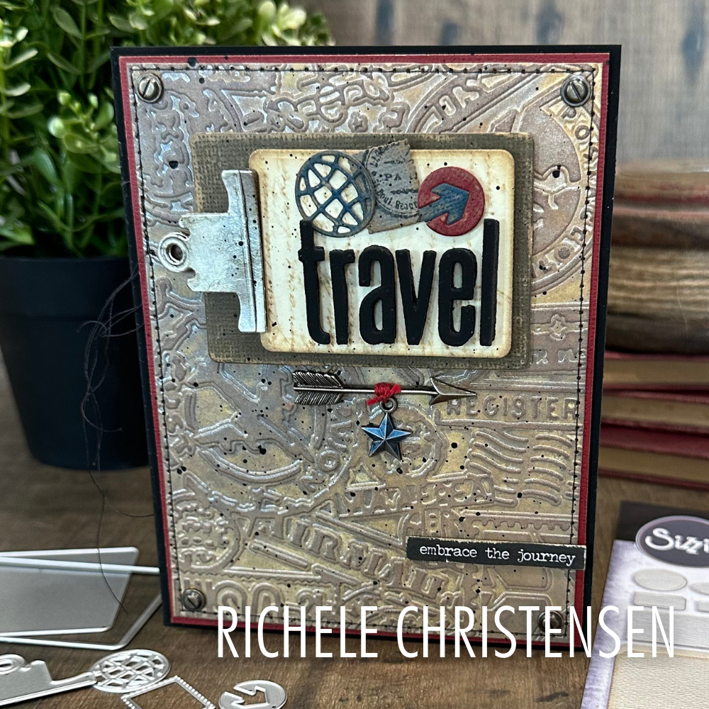 Sizzix - Multi Level Textured Impressions Embossing Folder Vault Airmail by Tim Holtz